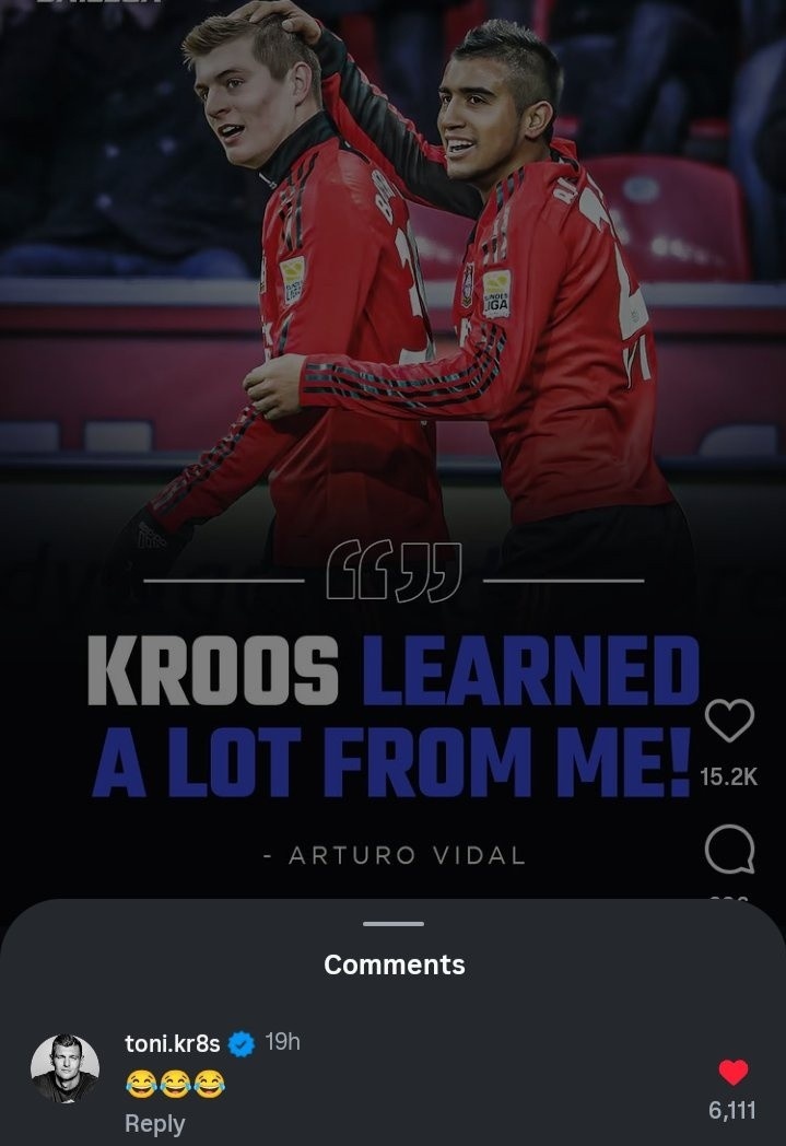 比达尔自曝曾教青年时的克罗斯踢球，后者本人回应：